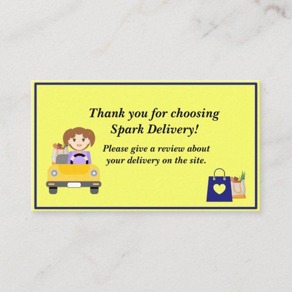 Woman Delivery Driver Thank you review