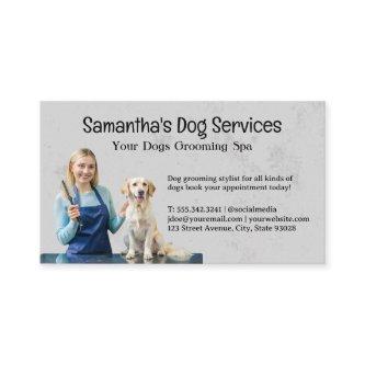 Woman Grooming Dog in Salon