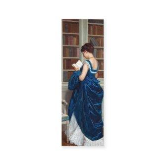 Woman in Blue, reading a Book Card