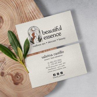 Woman Leaves Moon Arch SKINCARE Wellness Day Spa