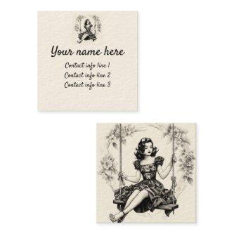 Woman on a swing Swinger Calling Card