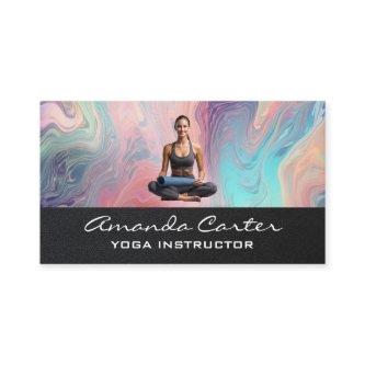 Woman Practicing Yoga with Mat