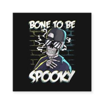 Womens Halloween Hip Hop Love Bone To Be Spooky Square
