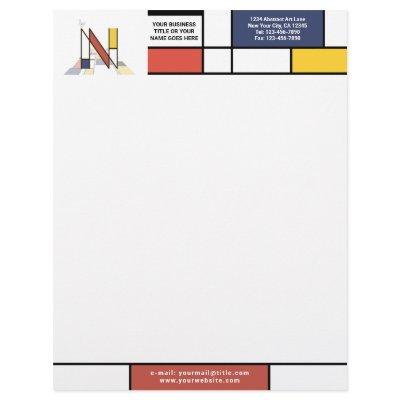 Wonderful Modern Art Monogram. Letter N Letterhead
