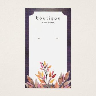 Wood and Leaves Jewelry Earring Display Card