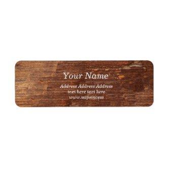 wood background, rustic Return Address Labels
