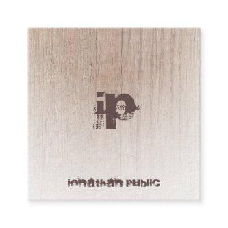 Wood Board Look Distressed Text Monogram Template Square