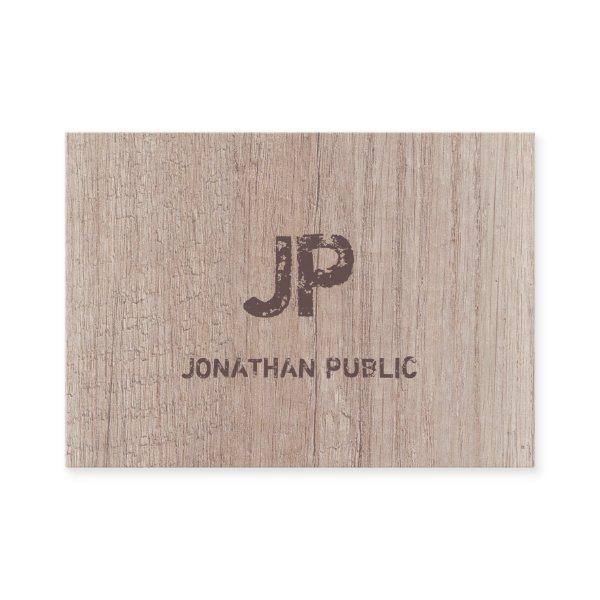 Wood Board Look Monogram Distressed Text Template