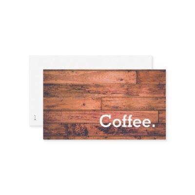 Wood Floor Simple Loyalty Coffee Punch-Card