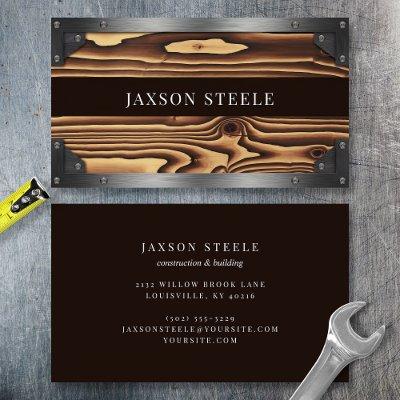 Wood Grain and Riveted Metal Construction