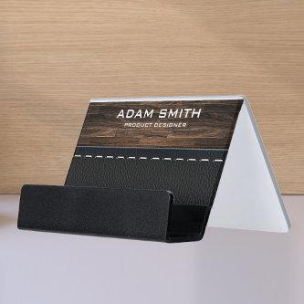 Wood & Leather Look Professional Modern Customized Desk  Holder