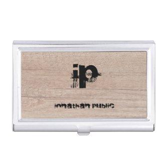 Wood Look Monogram Template Distressed Text Name  Case
