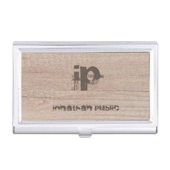 Wood Look Monogrammed Template Distressed Text  Case