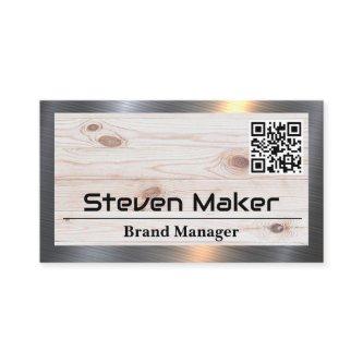 Wood | Metal Trim | QR Code