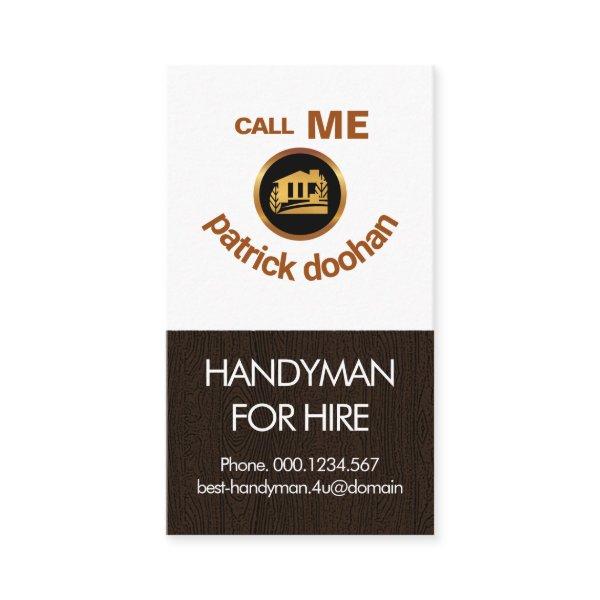 Wood Panel Smiling Handyman Face Carpenter