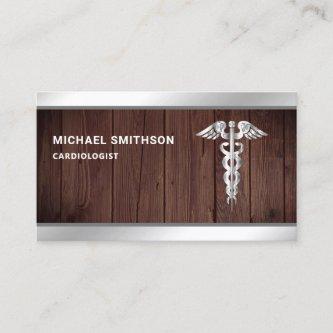 Wood Steel Caduceus Symbol Medical Professional