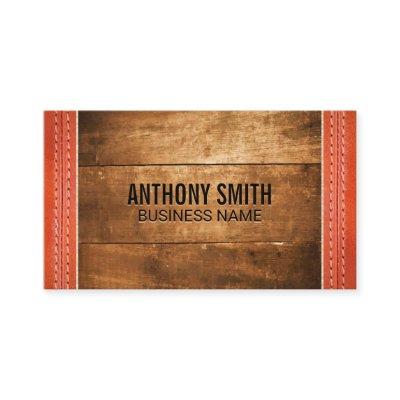 Wood | Stitched Leather