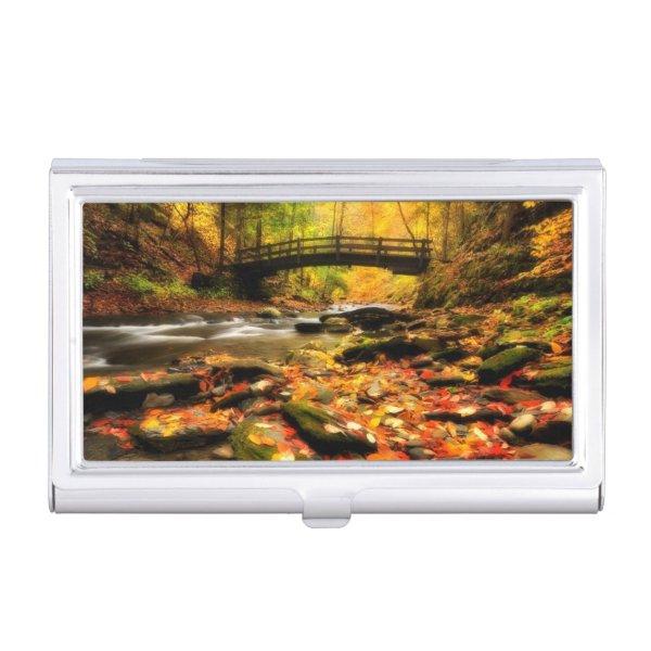 Wooden Bridge and Creek in Fall  Case