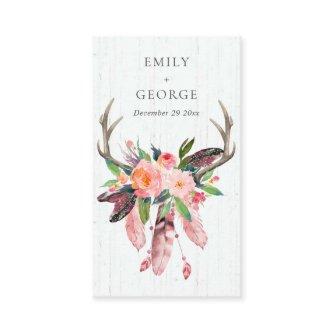 WOODEN FLORAL FEATHER ANTLER WEDDING GIFT REGISTRY