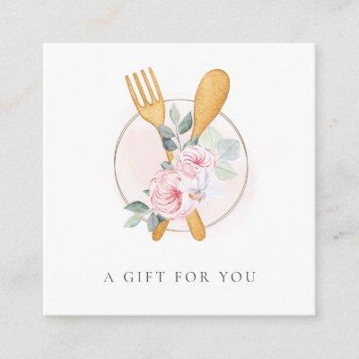 Wooden Fork Spoon Blush Floral Gift Certificate