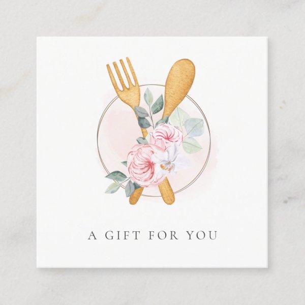 Wooden Fork Spoon Blush Floral Gift Certificate