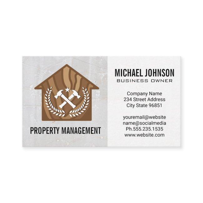 Wooden House Logo | Crossed Hammers