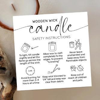 Wooden Wick Candle Care Thank You Card Elegant