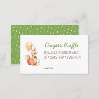 Woodland Animals Diaper Raffle Enclosure Card