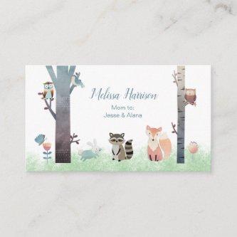 Woodland Baby Animals Mommy Calling Card
