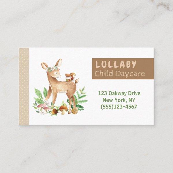 Woodland Deer In Floral Baby Child Daycare Service