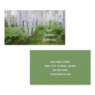 Woodland Fern Green Forest Birch Trees Holistic