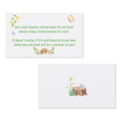 Woodland Rustic Baby Shower Book Request Cards