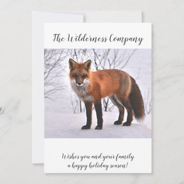 Woodlands Fox In Snow Christmas Holiday Card