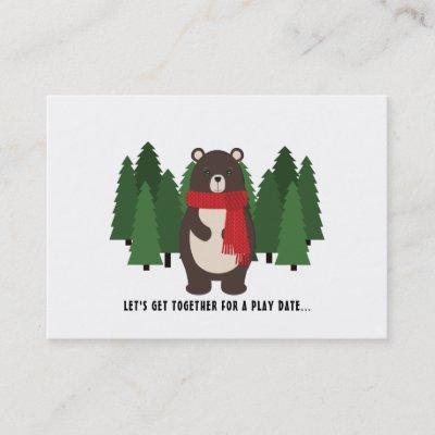 Woodsy Bear Play Date cards