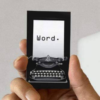 "Word." Typewriter Plain Black Writer