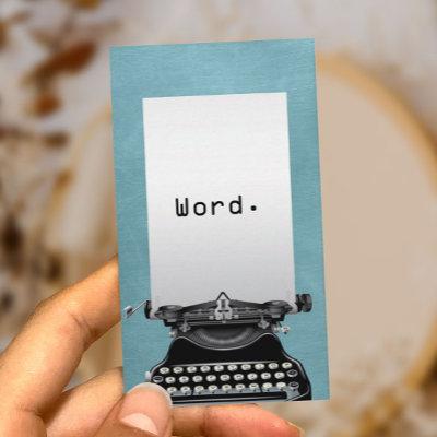 "Word." Vintage Typewriter Turquoise Writer