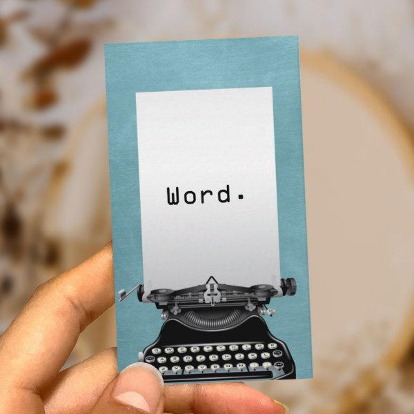 "Word." Vintage Typewriter Turquoise Writer