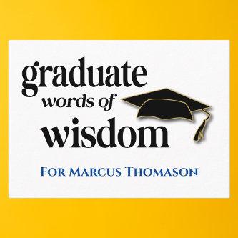 Words of Wisdom Advice Card For Graduation