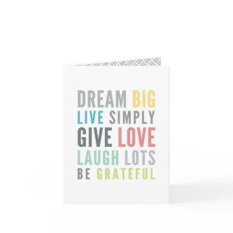 WORDS TO LIVE BY modern motivational mantra quote Holiday Card