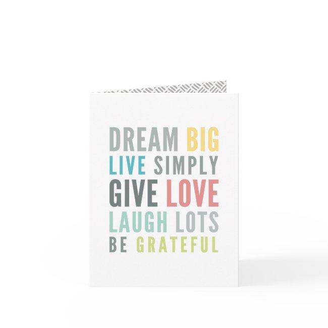 WORDS TO LIVE BY modern motivational mantra quote Holiday Card