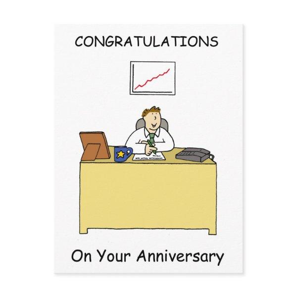 Work Anniversary Congratulations for Male Postcard