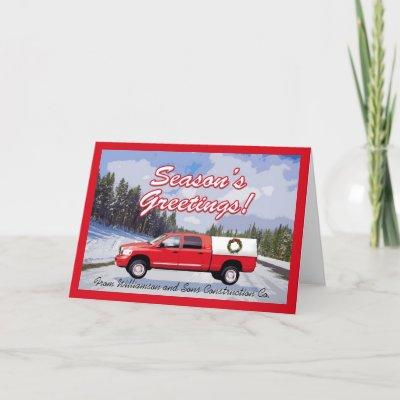 Work Truck Logo Contractor Christmas Greeting Card