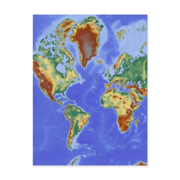 World Geographic International Map Postcard