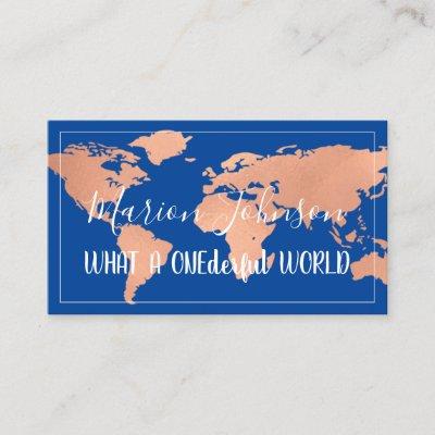 World Globe Map Travel Agency Copper Rose Fame Blu