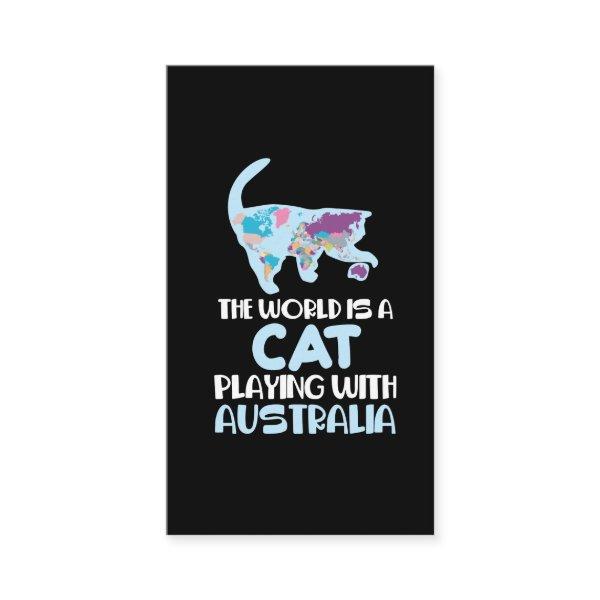 World Is A Cat playing Australia Traveling Humor