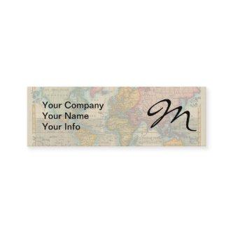World Map 1700s Antique Continents  Mini
