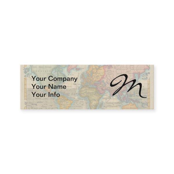 World Map 1700s Antique Continents  Mini