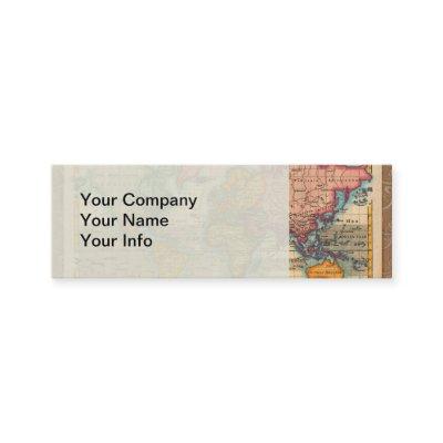 World Map 1700s Antique Continents  Mini
