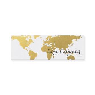 World map | faux gold | elegant mini