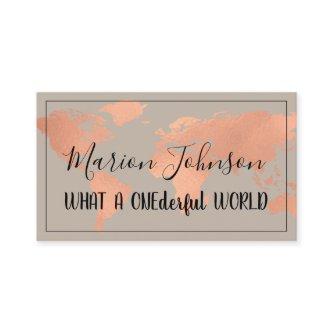 World Map Globe Map Travel Agency Copper Rose